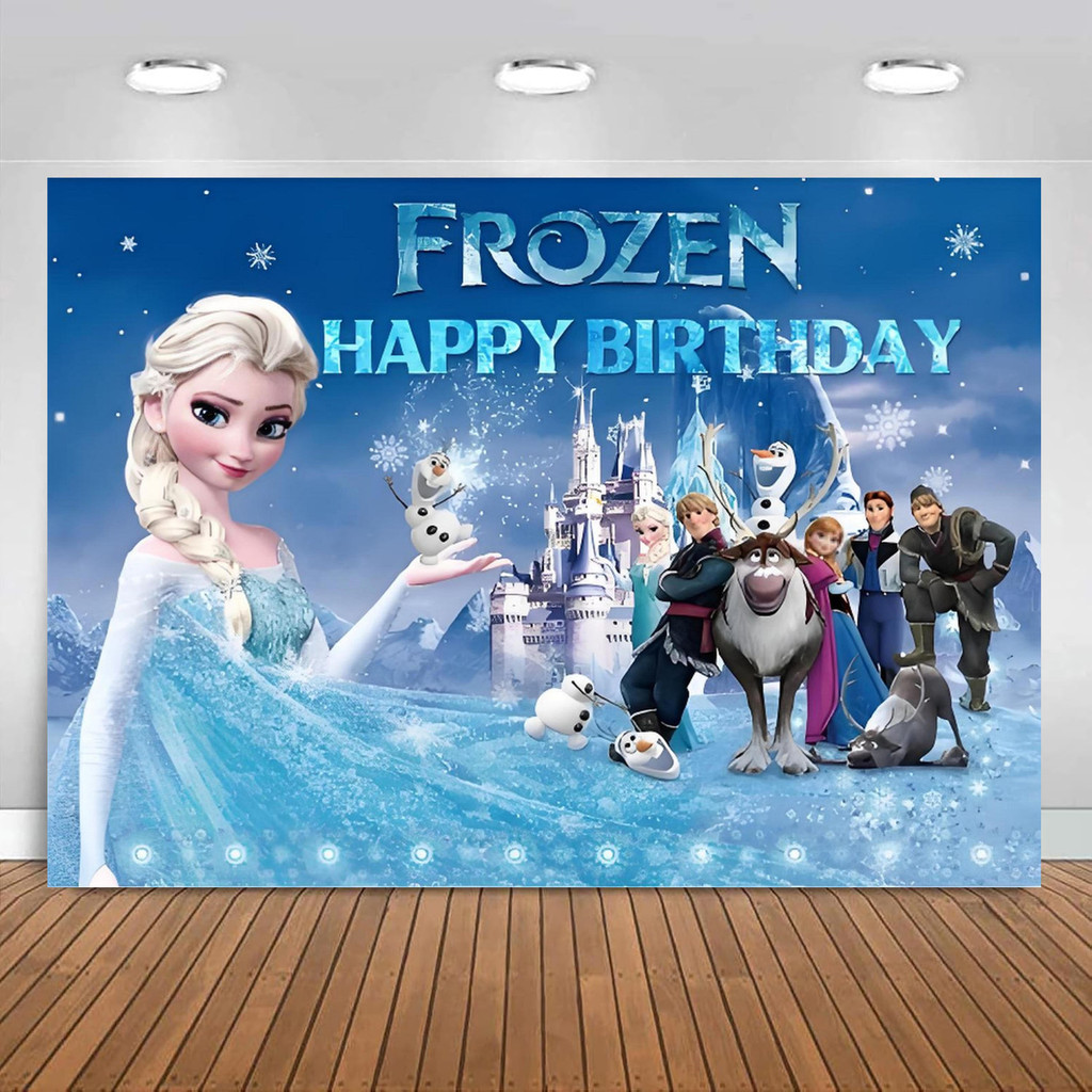 1 PC 2D 120*80 ซม.Disney Frozen Elsa Anna ฉากหลังเด็กผู้หญิงวันเกิด Kuromi Spiderman Cocomelon Racin