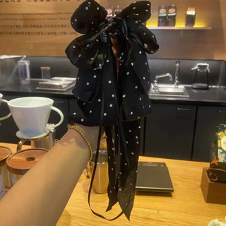 2025 Polka Dot Knot Clamp คลิปผมหางม้าลําแสงระดับไฮเอนด์หญิง
