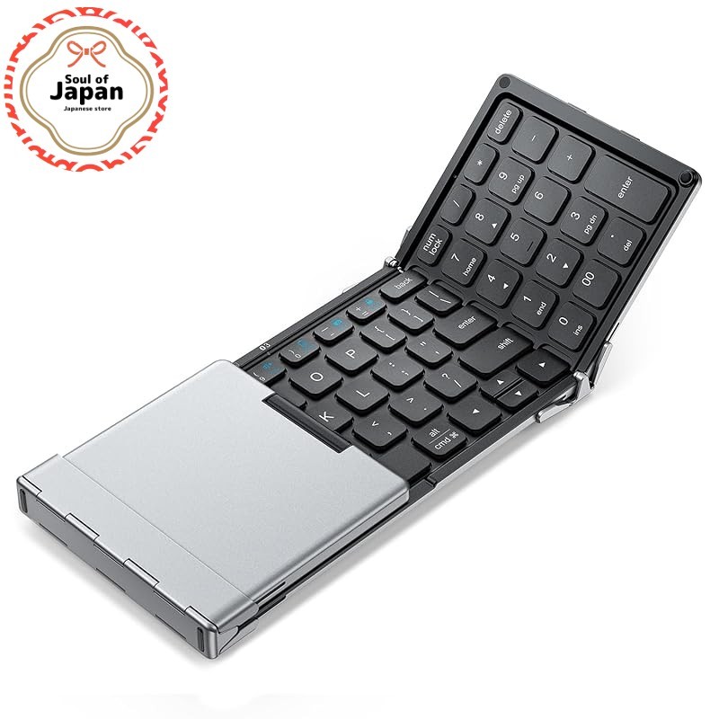 iClever Bluetooth Wireless Keyboard Folding Mobile Keyboard with Tenkey US Layout, Multi-Pairing Typ