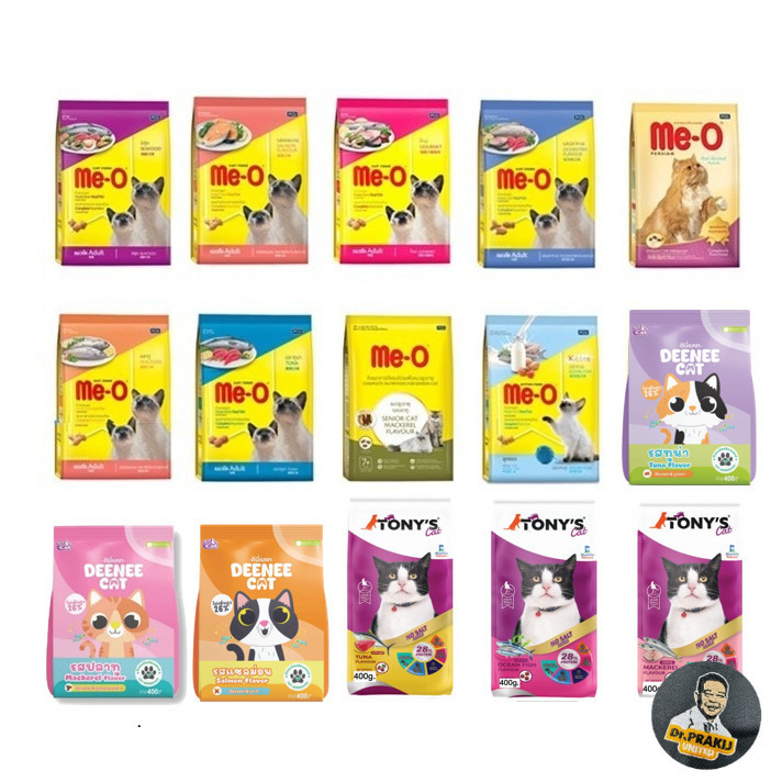 ❤️❤️ อาหารแมวเม็ด มีโอ (Me-O) / Tony's Cat / Deenee Cat อาหารแมว ถุงเล็ก  400 กรัม 🐱🐱