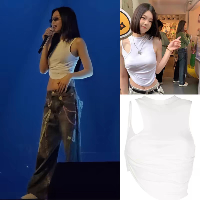 [SR-STUDIO] HYEIN SEO เสื้อกั๊กสั้นแบบอสมมาตร OICR