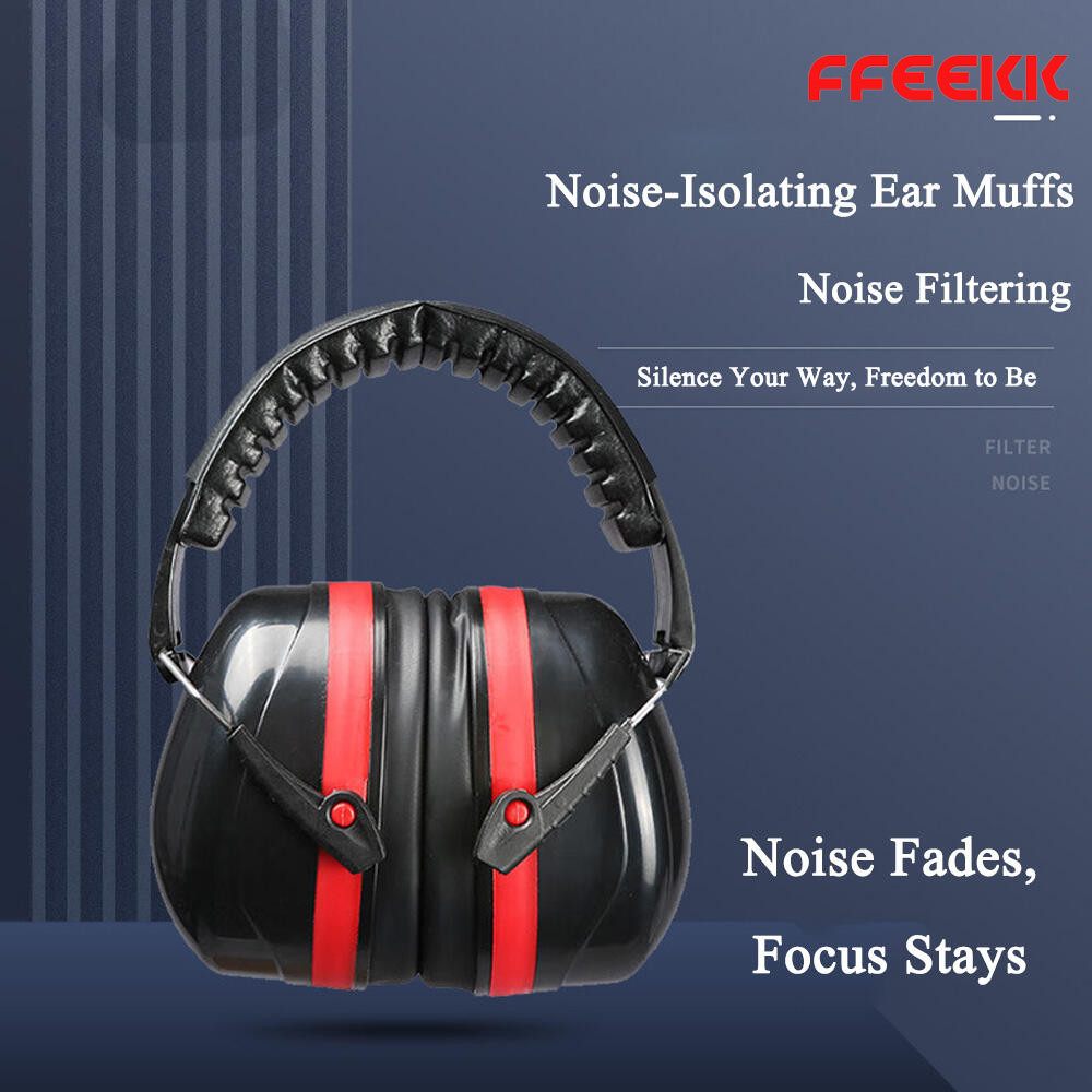 ที่ครอบหูลดเสียงแบบคาดศรีษะ สีแดงดำ รุ่น EM-5002B ปรับระดับได้