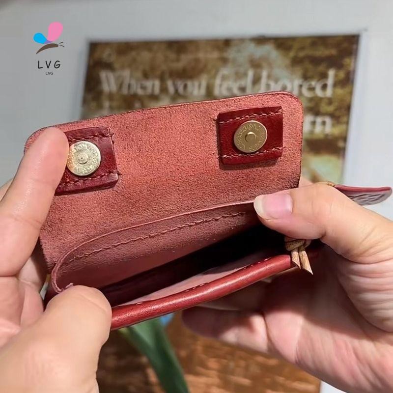 กระเป๋าใส่เหรียญหนังสีแดงน่ารักมินิแบบพกพาหูฟัง รหัส ผู้ถือบัตร - รูปที่ 2