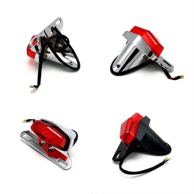 MT Universal รถจักรยานยนต์ LED ไฟท้าย Mini ป้ายทะเบียน 12V Mini ไฟท้ายอุปกรณ์เสริมรถจักรยานยนต์