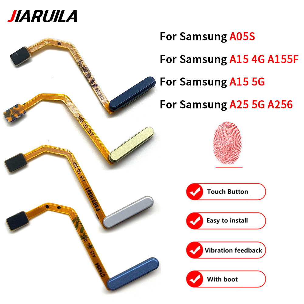ปุ่มโฮมลายนิ้วมือสำหรับ Samsung A05S A15 4G A25 5G A256 ปุ่มโฮมลายนิ้วมือ