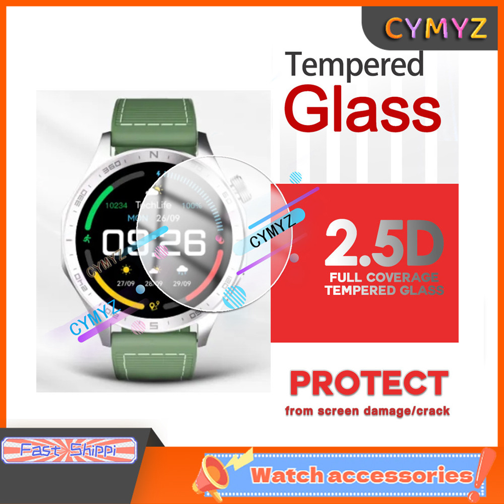 Techlife Smart Watch P1 ฟิล์ม 9H กระจกนิรภัยป้องกันหน้าจอฟิล์มใสสําหรับ Techlife Smart Watch P1 ป้อง