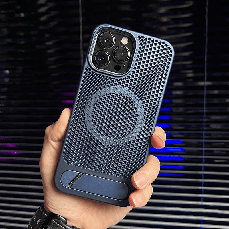 พร้อมขาตั้งพับได้ การกระจายความร้อนแม่เหล็ก เคสไอโฟน สำหรับ iPhone 17 16 15 14 13 12 11 pro promax plus ตาข่ายกันฝุ่น - รูปที่ 7
