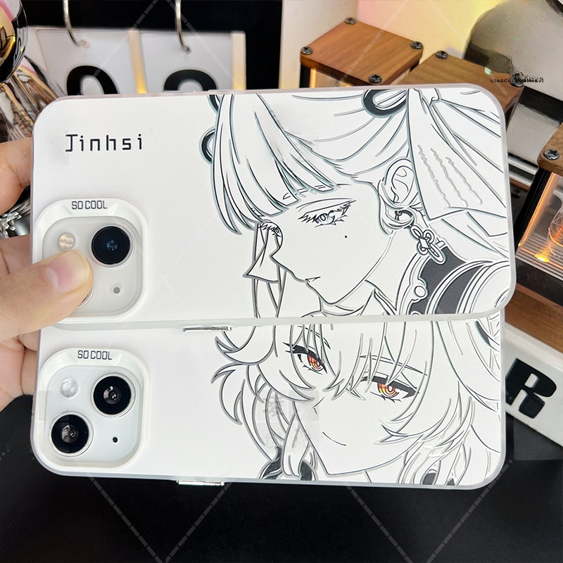 IMD Silver Jinhsi×Changli×Zani Wuthering Waves case Stripes& Cartoons [iPhone 15 Pro]