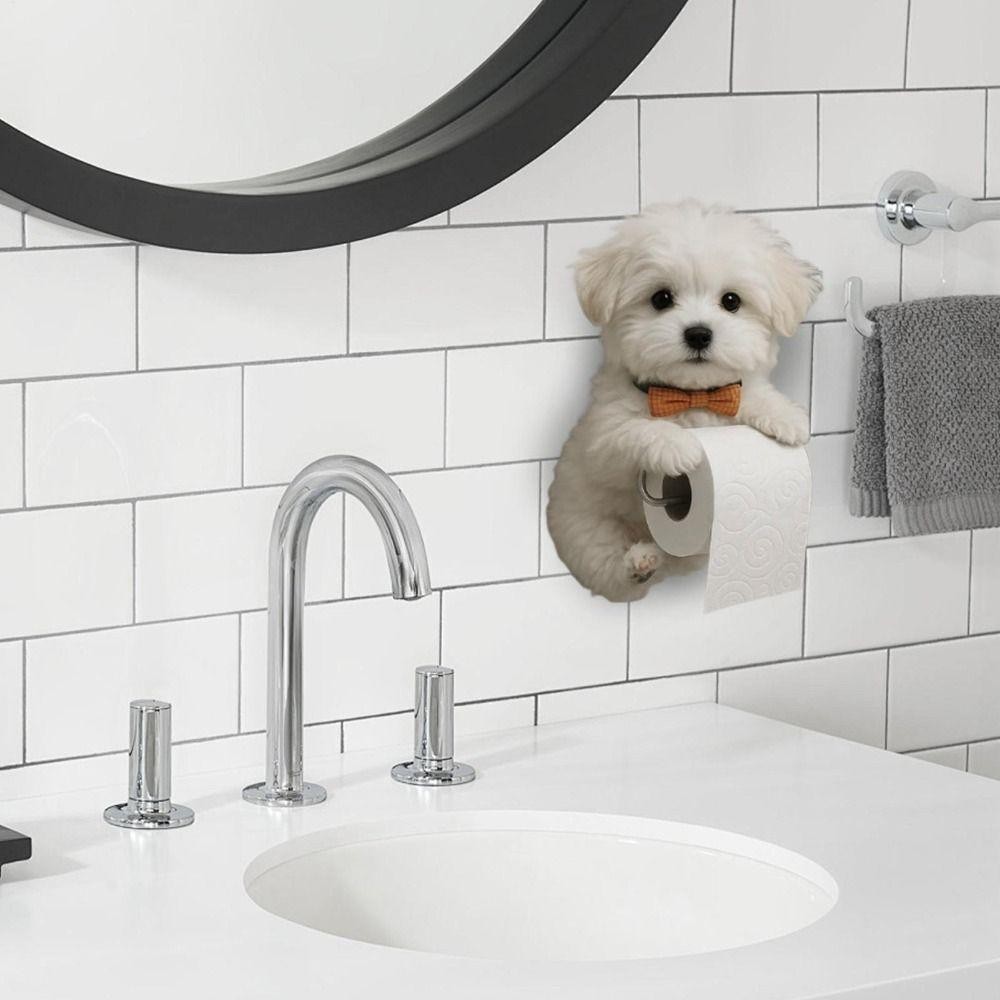 ฮิราซาเวย์ ที่ใส่กระดาษชําระสุนัข, ติดผนังเรซิ่นห้องน้ําผ้าขนหนูกระดาษตู้จัดเก็บตกแต่งฟังก์ชั่นน่ารักสัตว์ออกแบบผู้ถือม้วนห้องน้ําสํา - รูปที่ 6