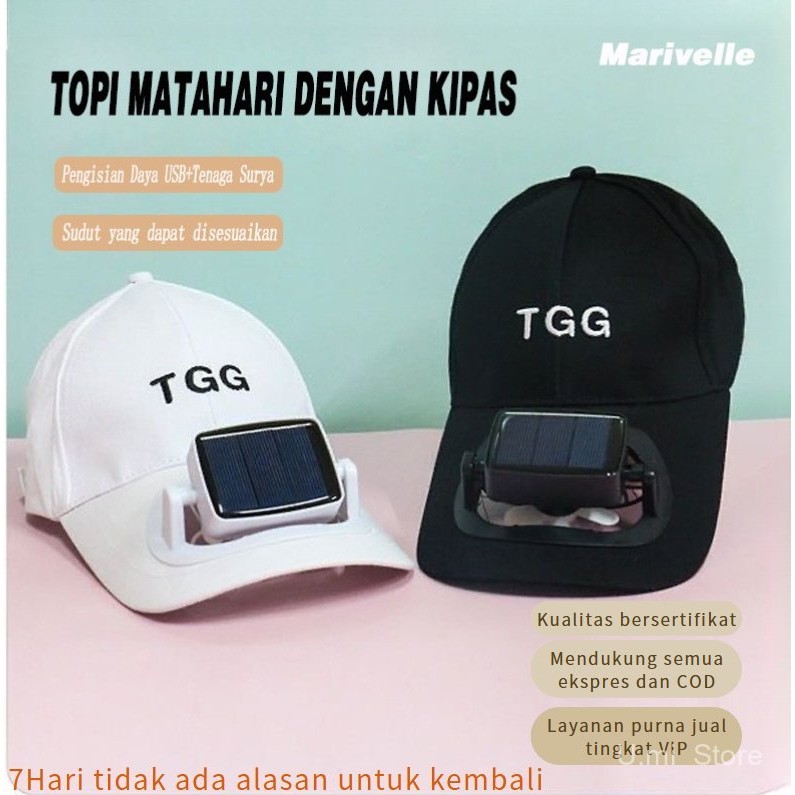 MATAHARI [U.mi store]Marivelle Hat With Fan, Solar Power & USB Charger, Multifunctional Sun Protecti
