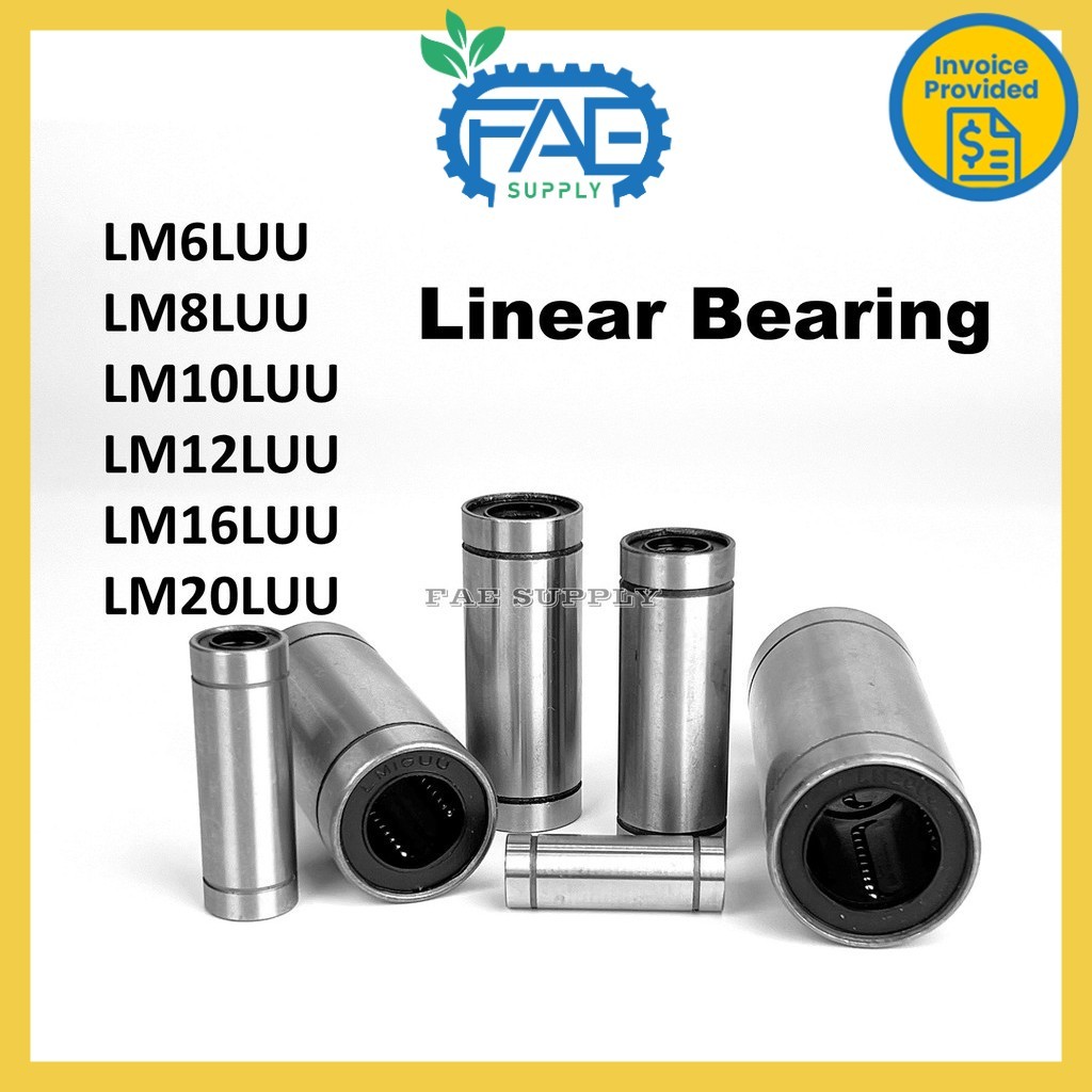 แบริ่งเชิงเส้น LM6LUU LM8LUU LM10LUU LM12LUU LM16LUU LM20LUU 1 ชิ้น