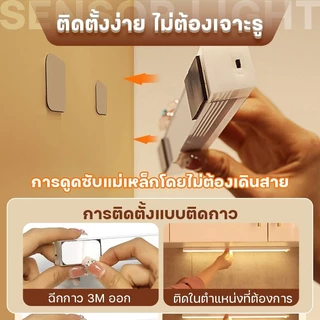 ไฟเซ็นเซอร์ โคมไฟหัวเตียง หลอดไฟอัจฉริยะ ไฟกลางคืน ไฟLED ไฟบันได ไฟห้องน้ำ ชาร์จผ่านUSB