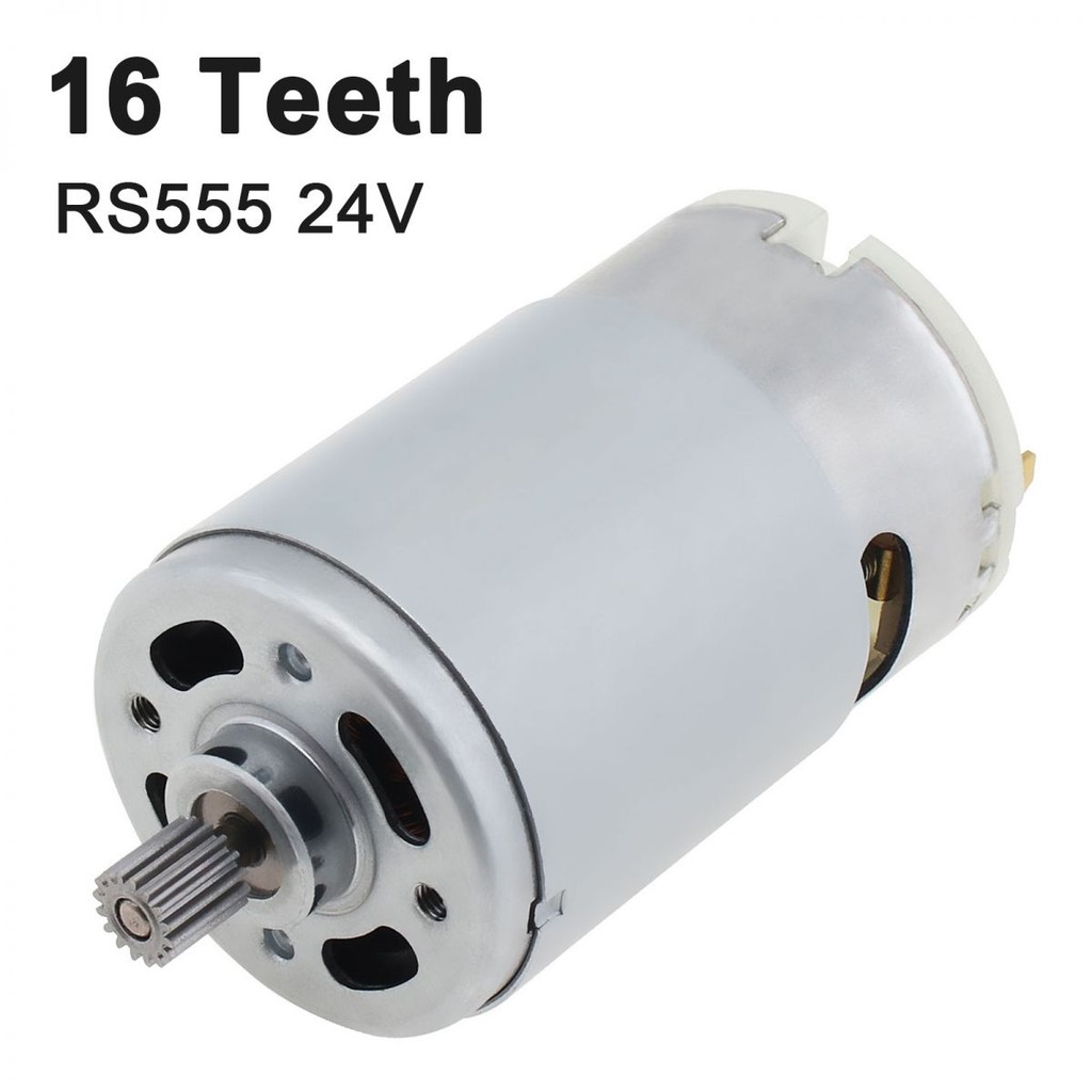 RS555 DC มอเตอร์ 16 ฟัน 24V 6300RPM ไมโครมอเตอร์สําหรับ DIY เครื่องมือไฟฟ้า, 16 ฟัน DC มอเตอร์