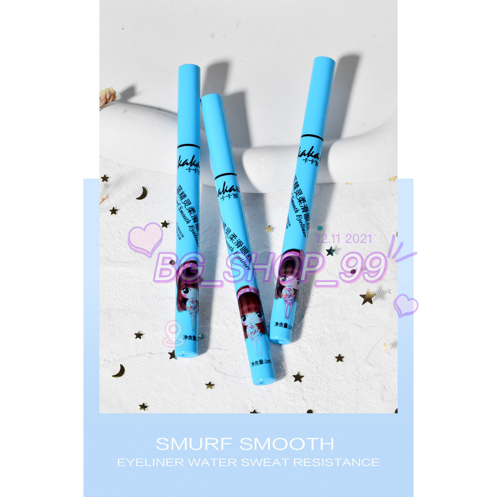 พร้อมส่ง Smurf Smooth Eyeliner อายไลเนอร์ กันน้ำ หัวเล็ก แห้งเร็ว เสั้นคมชัด ไม่เป็นก้อน