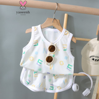 【YAOEENH】80-160ซม ฤดูร้อนชายหญิงการ์ตูนชุดแขนกุดบางขนาดกลางข…