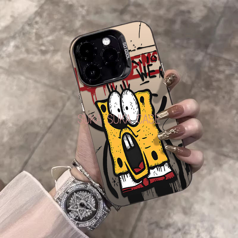 SpongeB0b Graffiti case OPPO series Compatible For-Oppo-A8-A18-A15-A16-A57-A55-A38 A3S A5 A12E A33 A