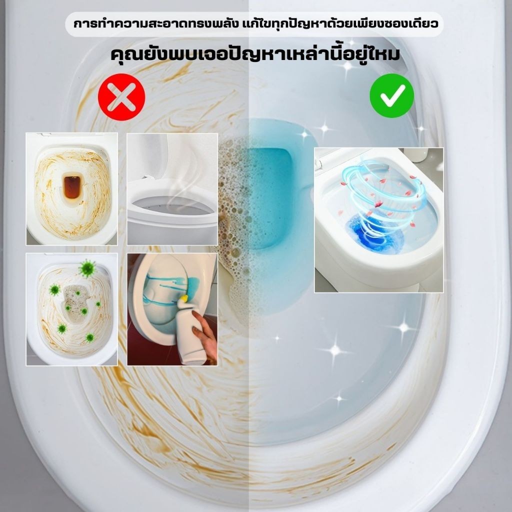 ก้อนดับกลิ่นชักโครก2IN1(สูตรอัพเกรดขจัดคราบx2เท่า) ก้อนฟ้าใส่ชักโครก ก้อนใส่ห้องน้ำ น้ำยาดับกลิ่นชักโครก ล้างห้องน้ำ - รูปที่ 6
