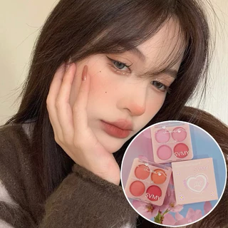 บลัชออน 4 สีโทนสีชมพูเนื้อแมตต์ ดูเป็นธรรมชาติ ติดทนนาน Face Palette Eyeshadow & Blush