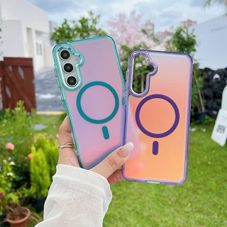 SAMSUNG เปลี่ยนสีกรณีสําหรับSamsung A56 5G S25 Ultra S24 Ultra S23 Ultra S22/A55 A54 A16 A34 A25 5G A15 กันกระแทกกรณี