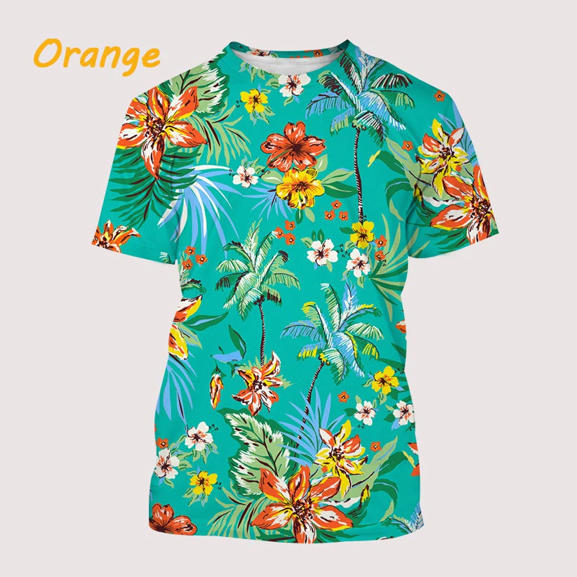 เสื้อลายแขนสั้นผู้ชาย ลายพิมพ์ดอกไม้น่ารัก เสื้อยืดสำหรับใส่ลำลอง thumbnail 6