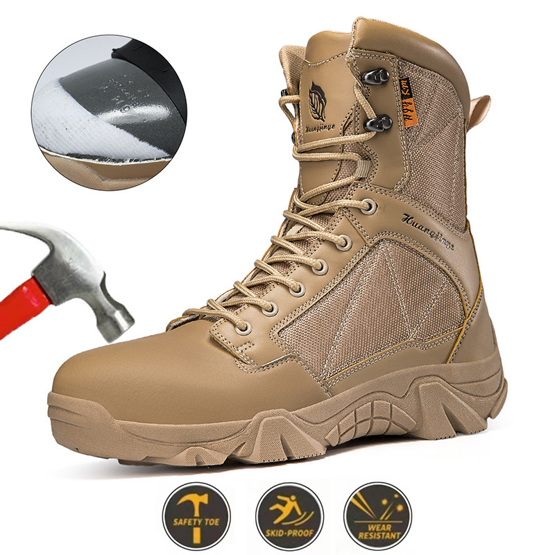 High-Top Safety Boots Safety Shoes High-Top Steel Toe Shoes Military Boots Special Forces Combat Boo