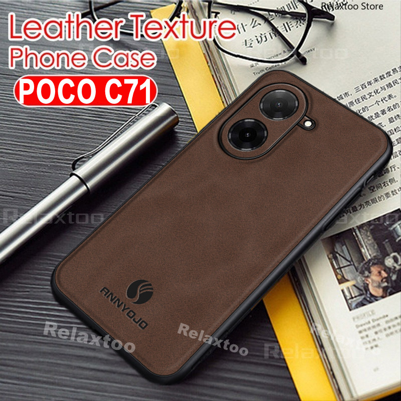 POCOC71ปลอกสําหรับXiaomi POCO C71 C 71 POCOC71 PocoPhone C71 4G 5GหนังMatte Softแม่เหล็กเคสโทรศัพท์ก