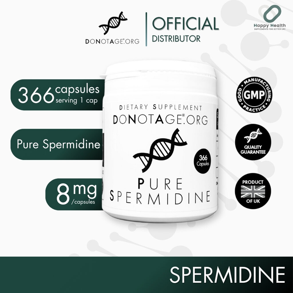 Spermidine (366 แคปซูล) Do Not Age 8 mg. สเปอร์มิดีน กระตุ้น Autophagy ชะลอวัย Anti-aging ลดความเสื่อมเซลล์