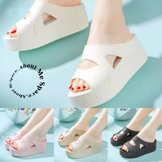 รองเท้าแตะแฟชั่นหญิง พื้นสูง พื้นนิ่ม ใส่ได้ทั้งวัน