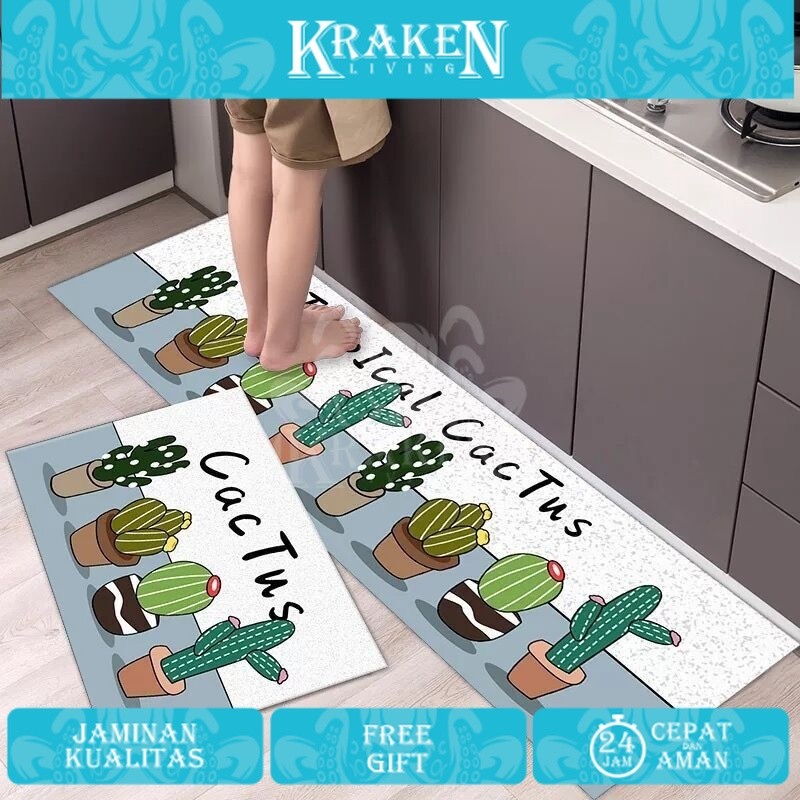 ชุดเสื่อเท้าครัว 2 ใน 1 40x60 และ 40x120/ลื่นห้องครัวบ้านห้องนอนแผ่นปูพื้น/2 ใน1 พรมปูพื้นห้องครัว K