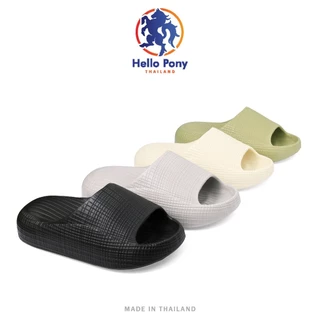 Hello Pony รองเท้าแตะแบบสวม รองเท้าอุ้งเท้าแมว รุ่นMHM4013 EVA พื้นหนานุ่ม ลายตาราง ผู้ชายและผู้หญิง