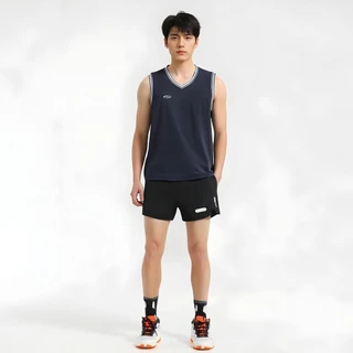 mvp sport กางเกงวิ่งมาราธอน 2-in-1 โลโก้เรืองแสง กางเกงวอร์ม กระเป๋าซิปทั้ง 2 ข้าง กางเกงขาสั้นแห้งไว