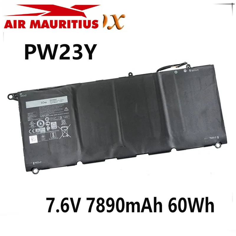 PW23Y RNP72 TP1GT แบตเตอรี่แล็ปท็อป 7.6V 7890mAh 60Wh สำหรับ Dell XPS 13 9360 13-9360-D1605G 0RNP72 