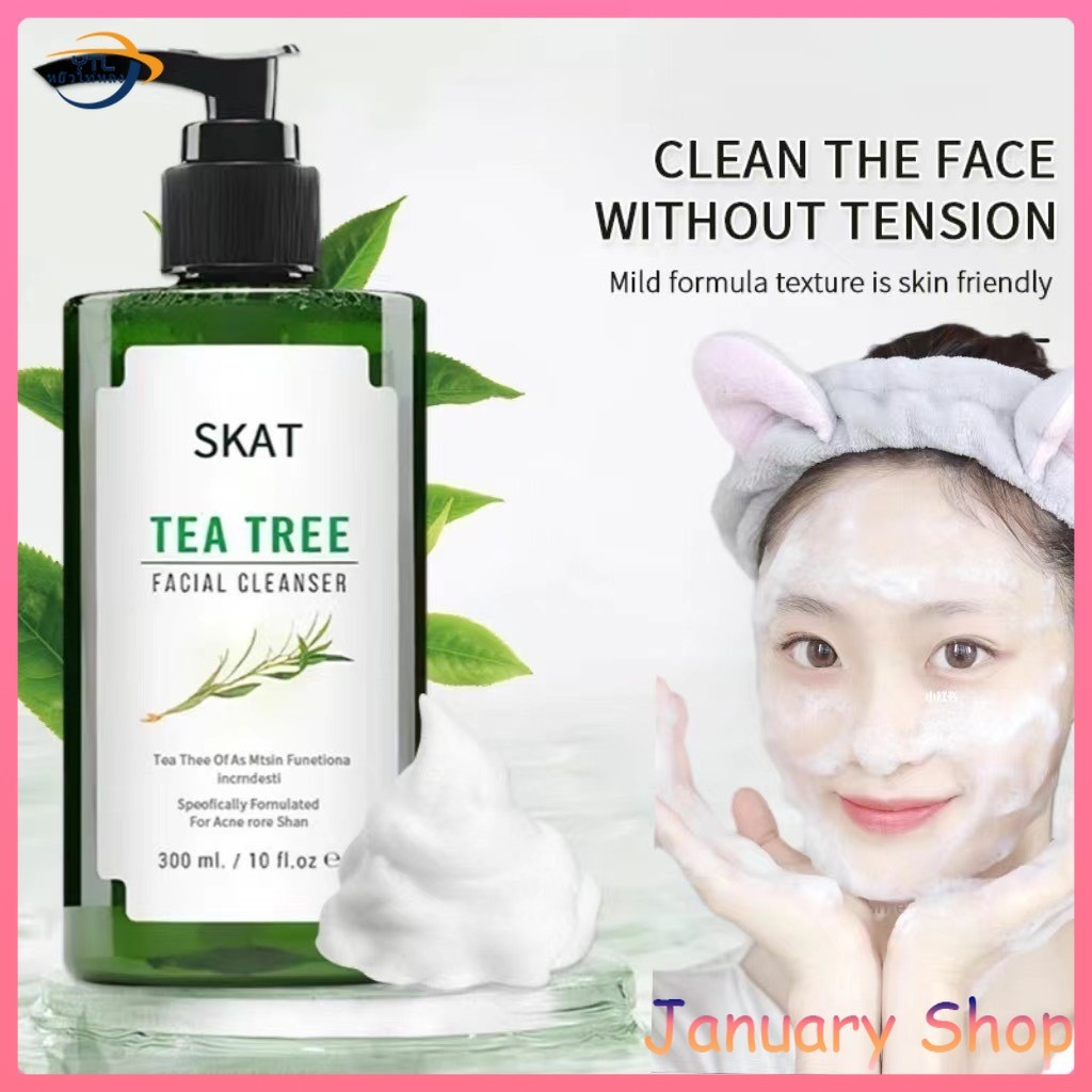 SKAT พรีเซลราคาพิเศษเจลล้างหน้าทีทรี pH Balance 5.5 สูตรอ่อนโยน สำหรับคนเป็นสิว และผิวแพ้ง่าย Tea Tree Facial Cleanser