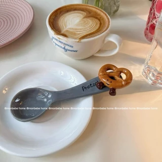 ช้อนเซรามิก insช้อน3Dขนมปัง ช้อนไอศกรีม ช้อนขนมหวาน พร้อมส่ง