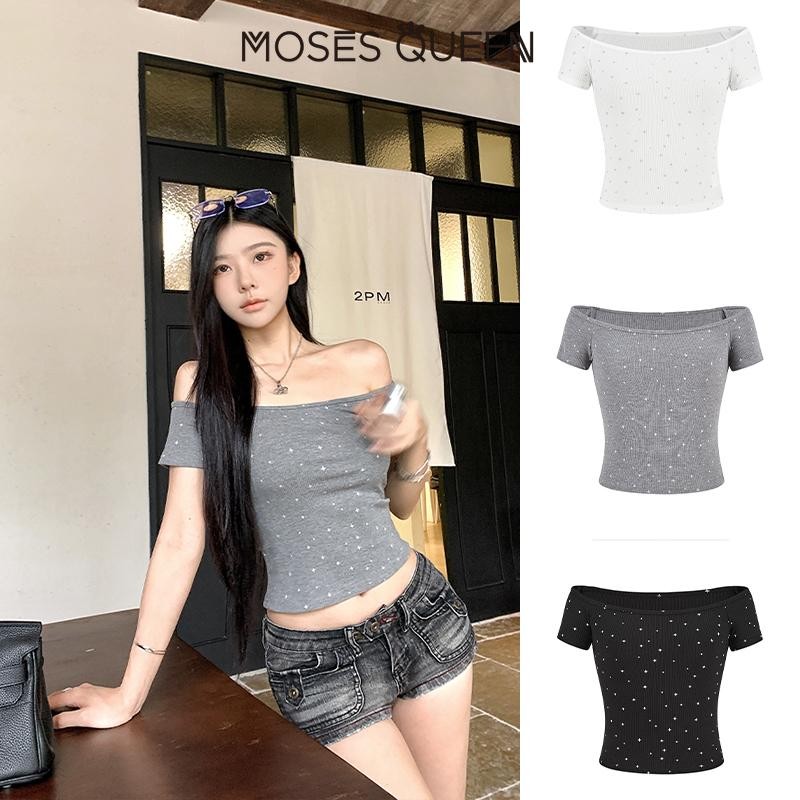 MOSESQUEEN توب ريترو ضيق نصف كم — صورة 8
