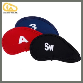 Thankswin 10 ชิ้น Neoprene Golf Club Putter Cover Wedge Iron ป้องกัน Headcovers ชุด ไทย