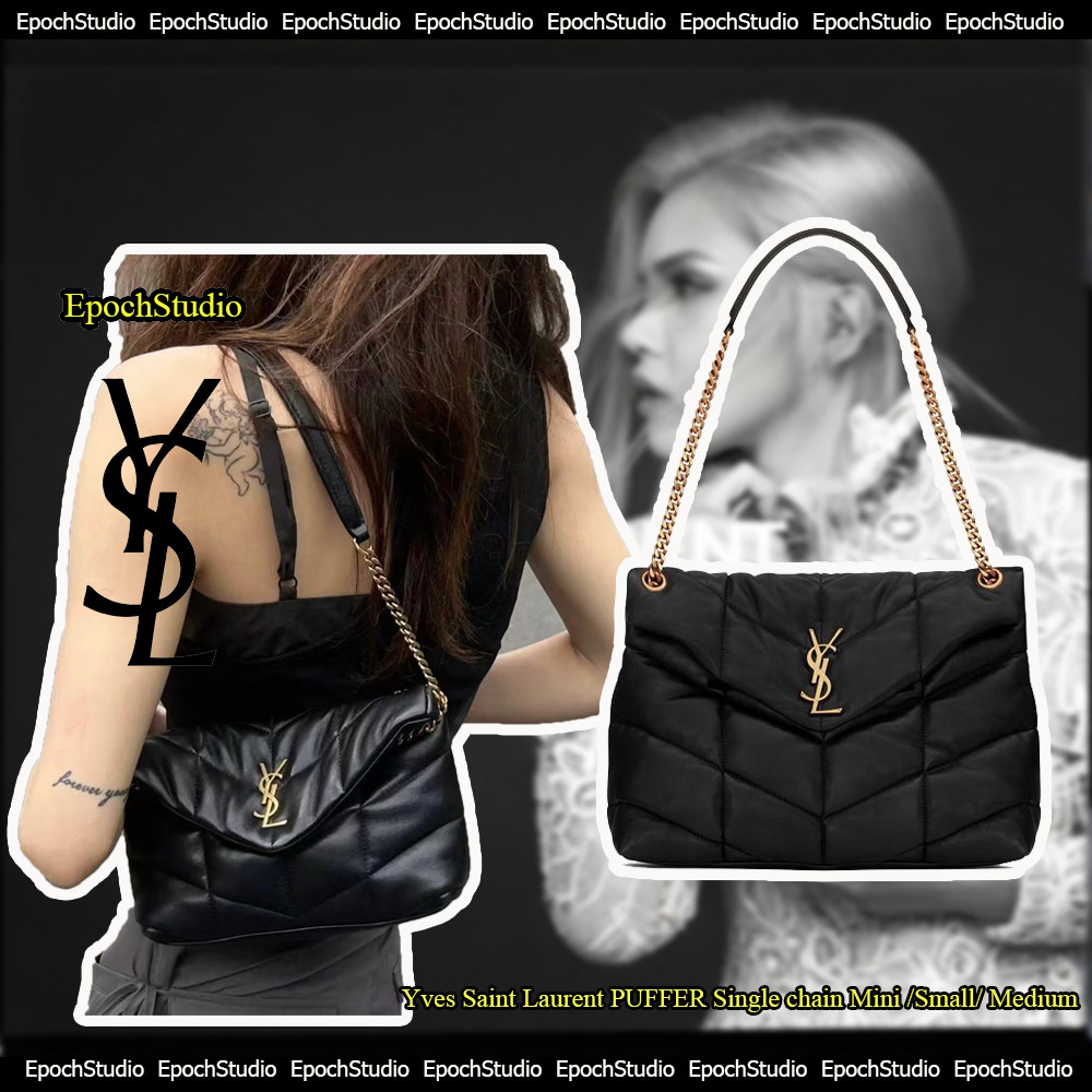 แซงต์โลร็องต์ Yves Saint Laurent PUFFER กระเป๋าสะพายกลาง YSL กระเป๋าสะพายข้างผู้หญิง Mini /Small/ Medium