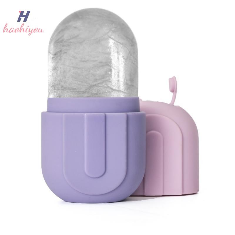 <haohiyou> Facial Cold Compress Ice Roller สําหรับ Face และ Eyes Beauty นวดซิลิโคนแม่พิมพ์น้ําแข็ง Cooling และ Firming Facial Skin Care เครื่องมือ Nice