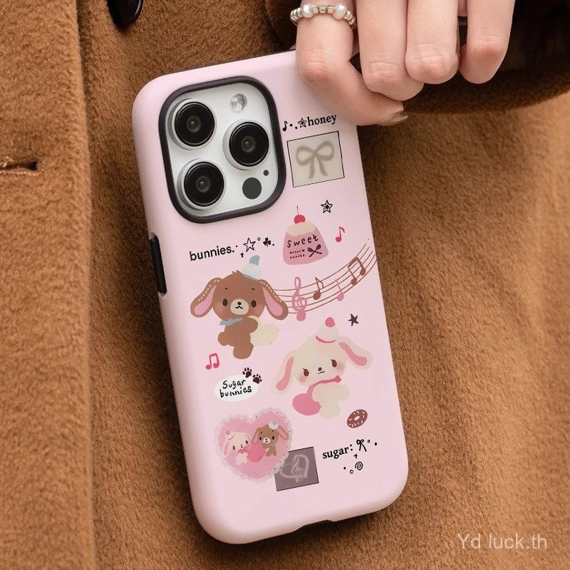 หมีเพลง เคสโทรศัพท์ลายการ์ตูนน่ารักแฟชั่นแบบด้าน สำหรับ iPhone 14 Pro Max 16 Plus 13 15 Pro 12 Pro Max 11 Pro X 16 14 Pro 15 Pro Max กันกระแทก