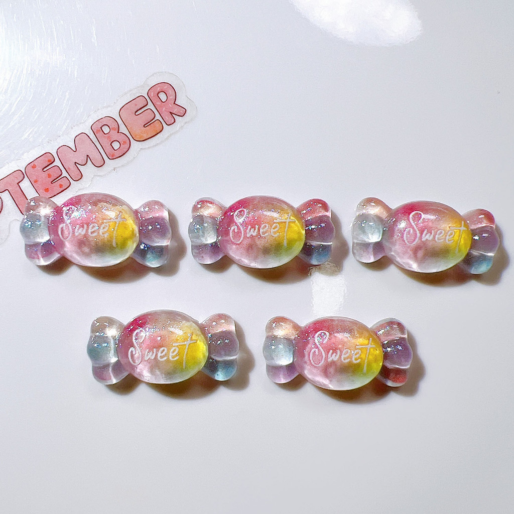 10ชิ้น/แพ็คใสสีไอติมดอกไม้ลูกอมเรซิ่นทําเองรองเท้าหัวเข็มขัดวัสดุที่ทําด้วยมือถ้วยน้ําสติกเกอร์อุปกรณ์ - รูปที่ 6