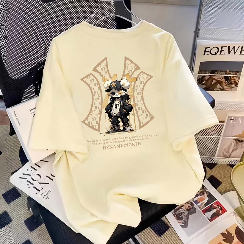 🌷Su.Tee🌷 เสื้อยืด oversize unisex สตรีทแฟชั่น โคตรนุ่ม ผ้าคอตตอน ลาย "DYN AMIC NY" สินค้าใหม่ 2025
