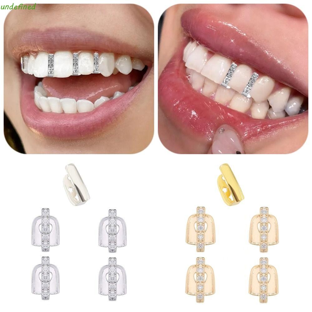 JARREDIW 3/5 ชิ้น Hip Hop ฟัน Grillz, Punk Bling Rhinestone ฟันหมวก, ตลกที่ถอดออกได้คลิปเดี่ยว Grillz คอสเพลย์