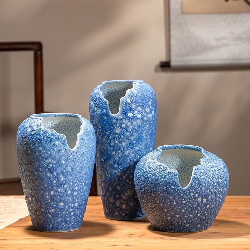 Succulent กระถางดอกไม้เซรามิค Creative Mage Old Pile ขนาดใหญ่ Breathable สโตนแวร์ตัดขนาดใหญ่ Notch Cliff Pile