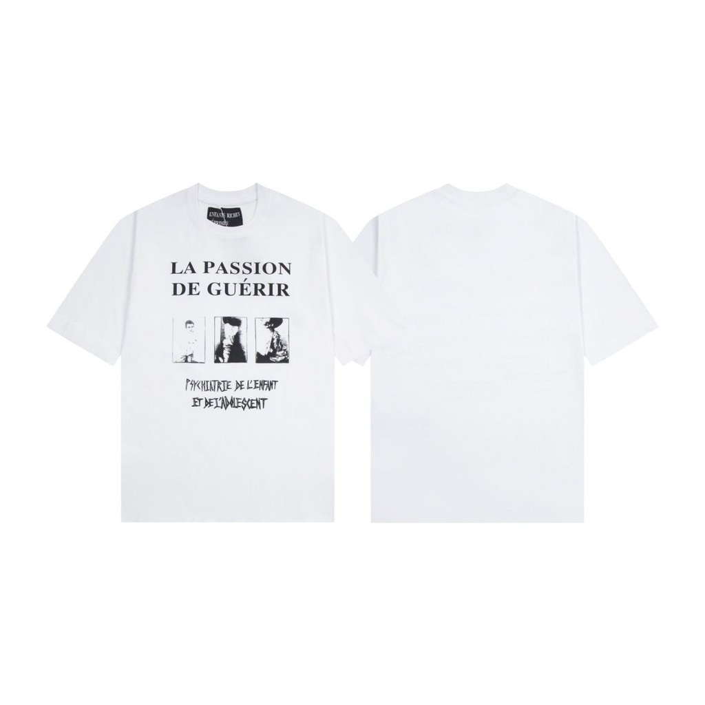 ERD Melanchon Fu รุ่นที่สอง สไตล์อเมริกัน หลวม สบาย พิมพ์ผ้าฝ้าย รอบคอดีไซน์ แขนสั้น เสื้อยืดสำหรับผ