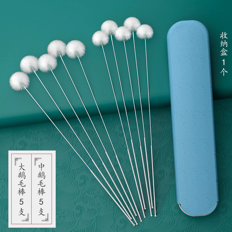 New Product#Professional Ear Cleaning Goose Down Stick Ear Cleaning Tool Set Ear Spoon Ear Scratcher Hair Removal Tool6mj