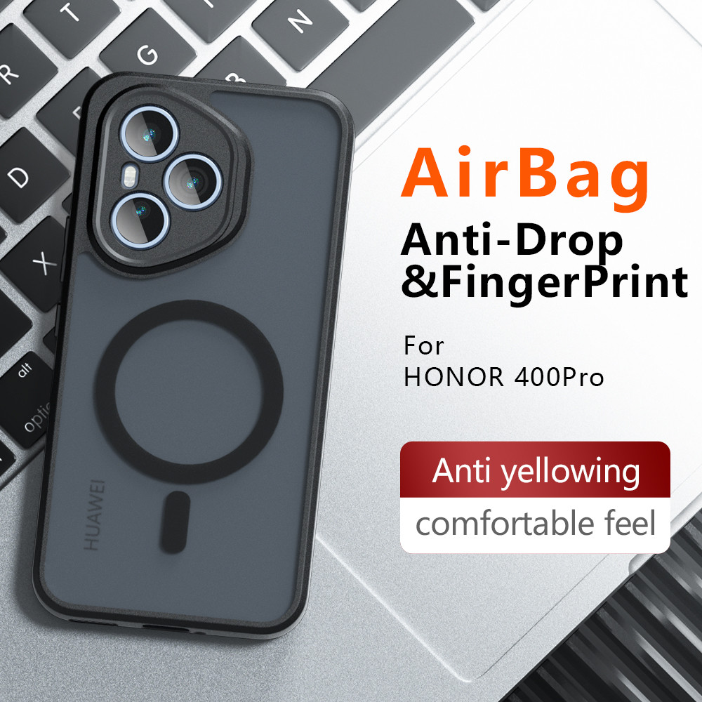สําหรับ Honor 400, 400 Pro Global Version กรณี ELVEV Anti-drop ถุงลมนิรภัย TPU Hard PC Matte ผิว-รู้สึกฝาครอบโทรศัพท์