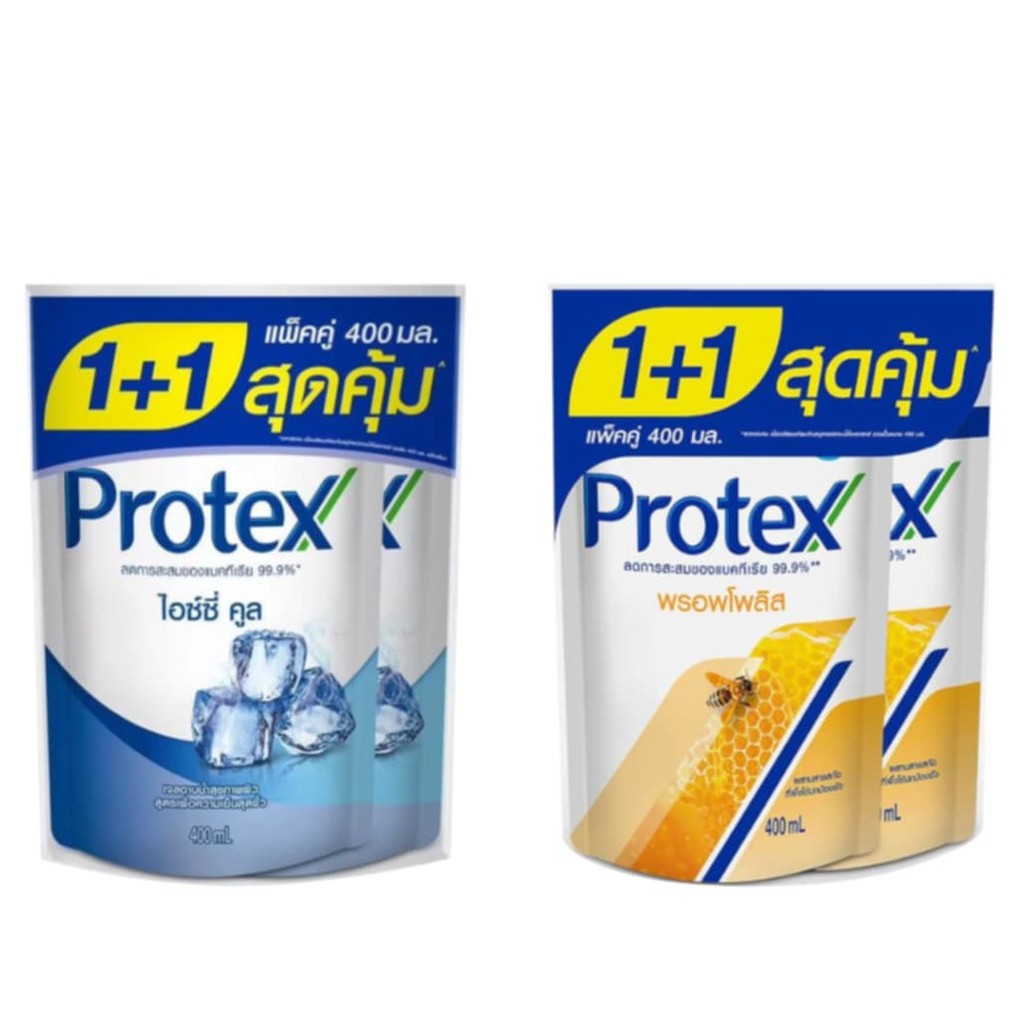 Protex โพรเทคส์ ครีมอาบน้ำ แพ็ค 2 ถุง ชนิดเติม ขนาด 400 มล (เลือกสูตร) ครีมอาบน้ำลดแบคทีเรีย