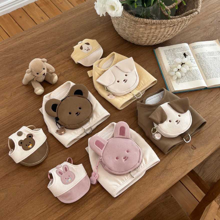 อิน สไตล์เกาหลีสัตว์เลี้ยงหน้าอกกลับลายการ์ตูนน่ารักหน้าอกกลับสัตว์เลี้ยงสุนัขขนาดเล็กหมวกกันแดด