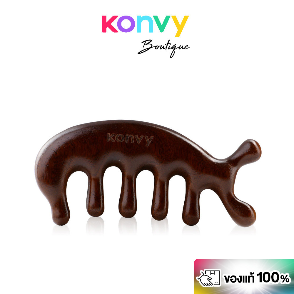 Konvy Wooden Scalp Massage Comb #Dolphin Shape คอนวี่ หวีไม้ สำหรับนวดศีรษะ.