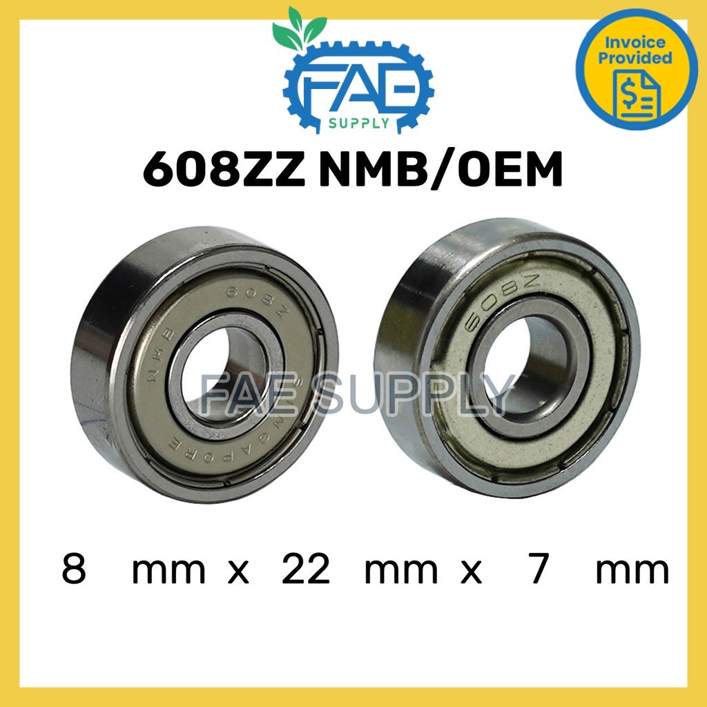 608 ZZ NMB Ball Bearing 8x22x7mm 608MNZZSD35 SS608 ZZ สแตนเลส 608 2Z